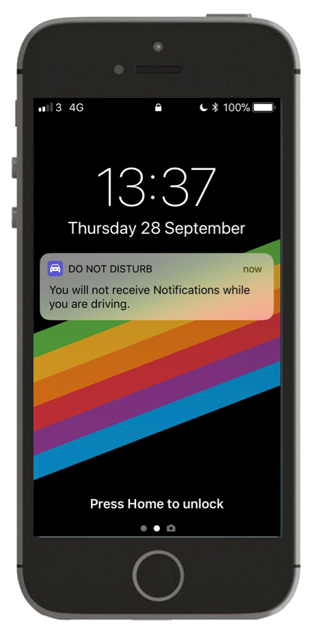 Do Not Disturb While Driving notification