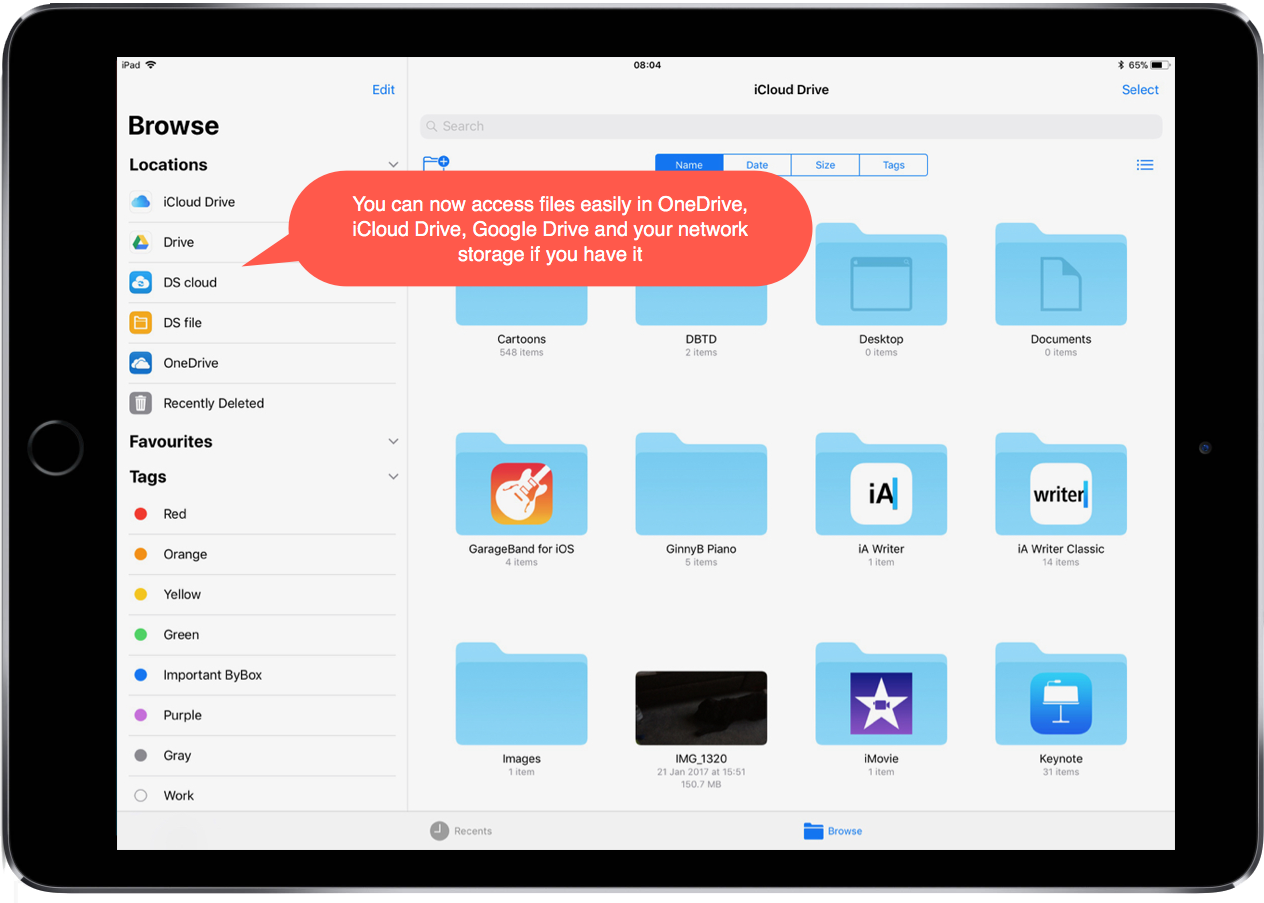 Screenshot of new iOS11 Files App
