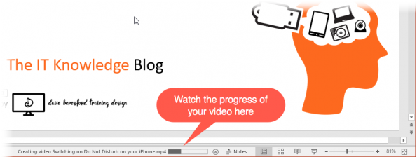 Screenshot showing a video being built by PowerPoint