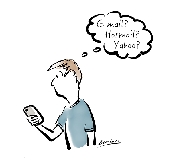 Cartoon showing a guy wondering where his mail is
