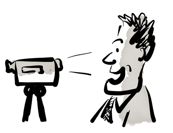 Cartoon showing someone videoing themselves