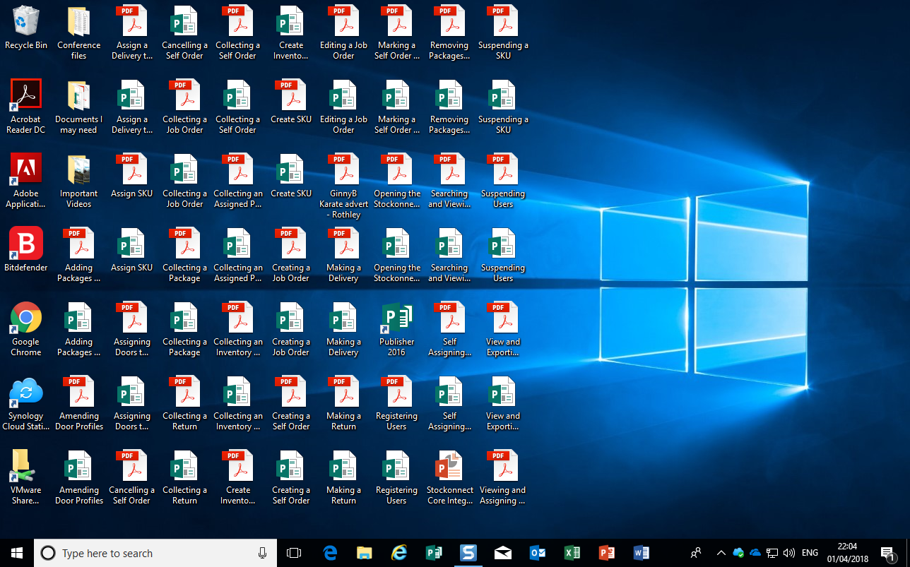 Screenshot of a Desktop full of files