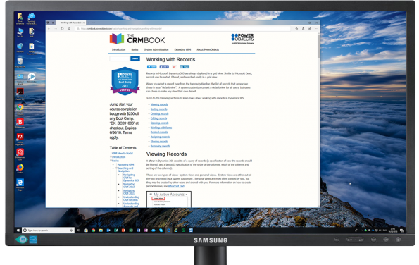 Screenshot of new Desktop with chosen window displaying
