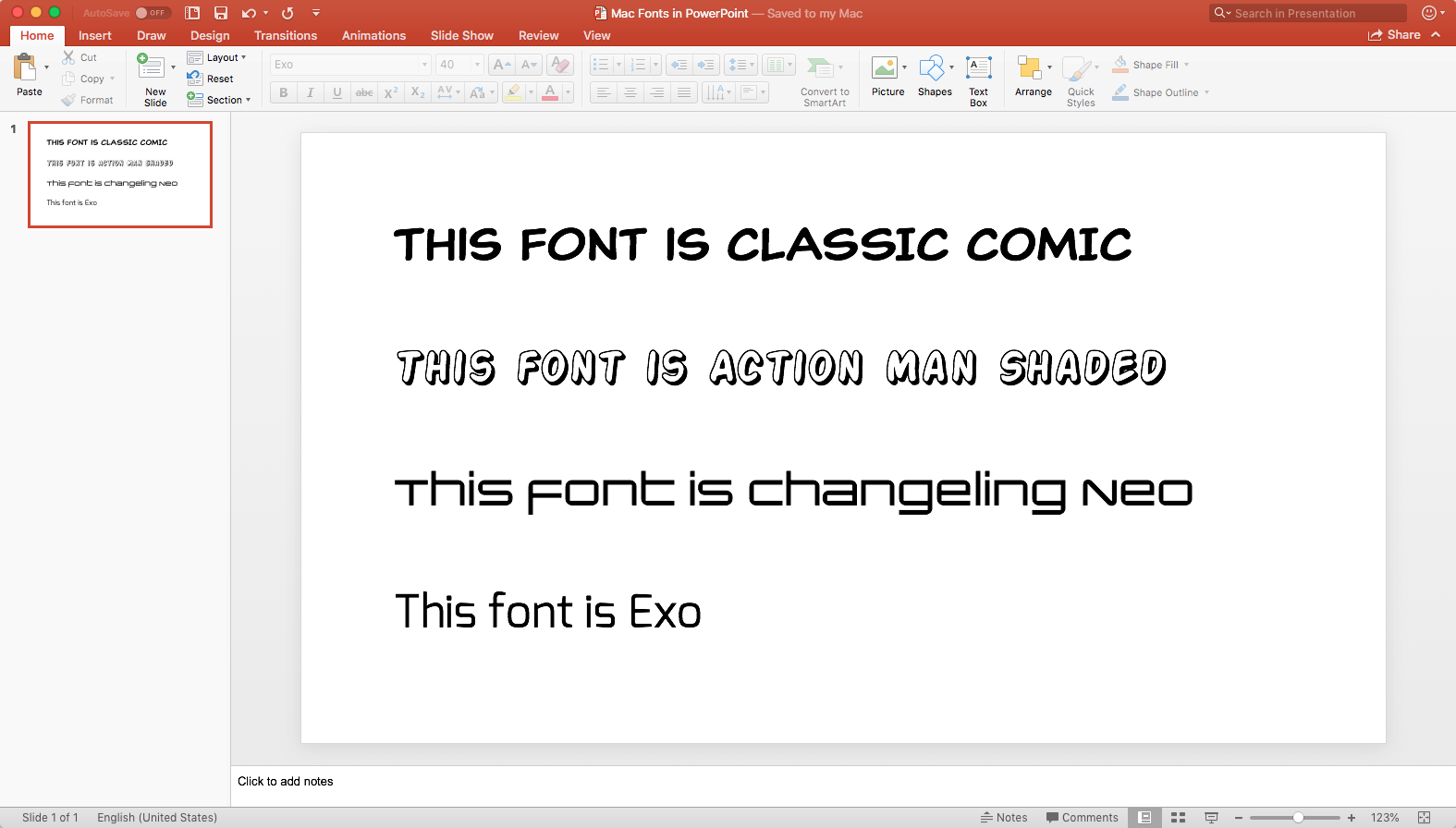 Mac fonts in PowerPoint pres