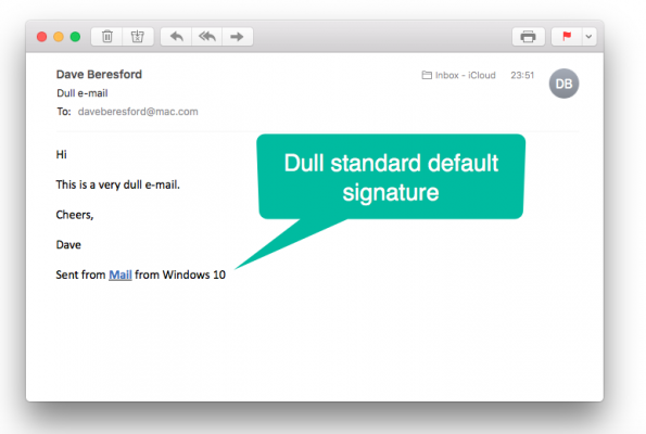A very dull standard e-mail signature