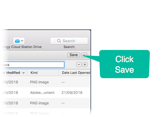 Clicking Save in the Smart Folder window