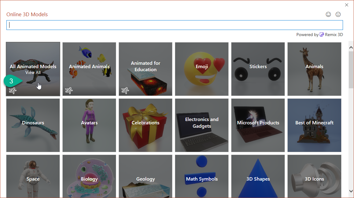 screenshot of 3D Object categories